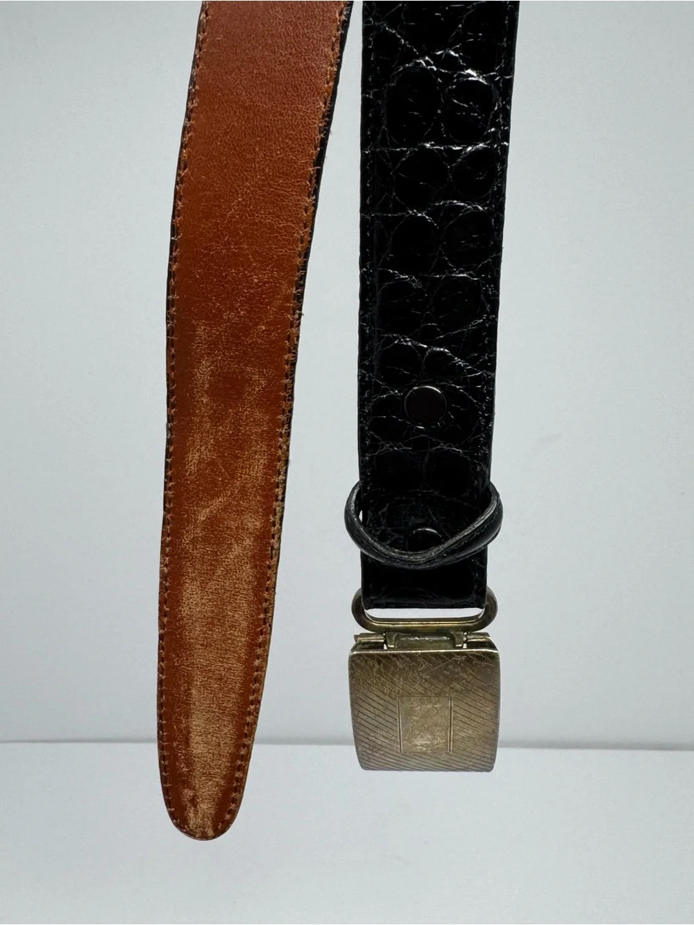 Torino American Alligator Mens 36 (34) Black Belt Paul Stuart Buckle Made in USA